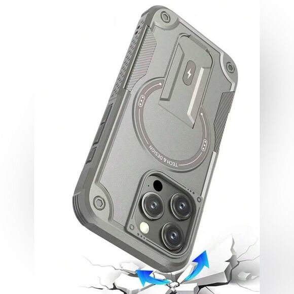 Rugged Armor iPhone 16 Pro Max Case – Heavy Duty with Kickstand & Magnetic Ring - Picture 1 of 9